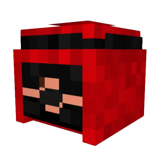 shirtIess Minecraft avatar head, 3D render