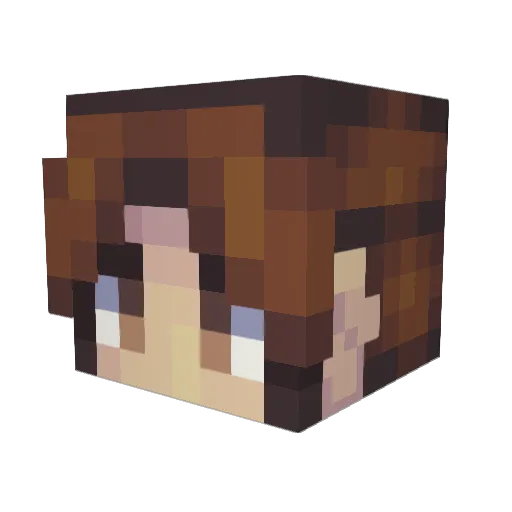 shirtlovesrevy Minecraft avatar head, 3D render