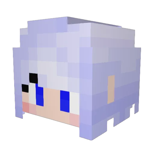 shirugi Minecraft avatar head, 3D render