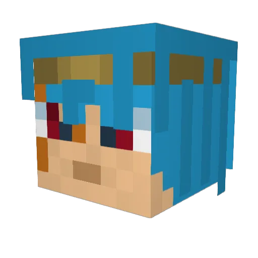 shirusan Minecraft avatar head, 3D render