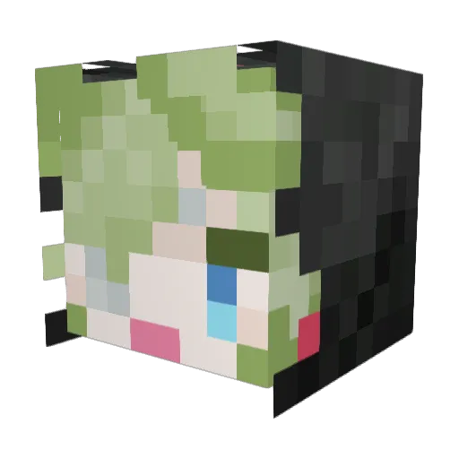 shiryoyuki Minecraft avatar head, 3D render