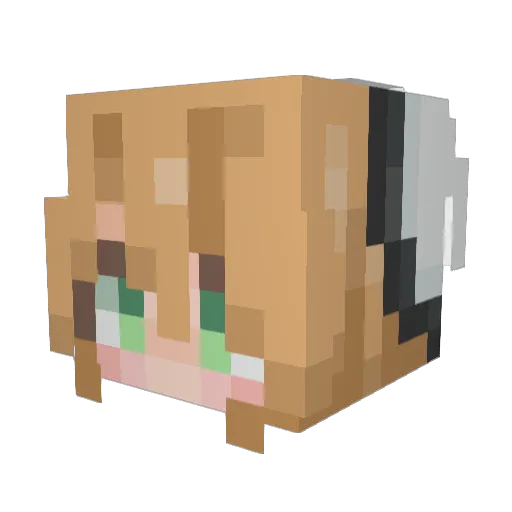 shishilini Minecraft avatar head, 3D render