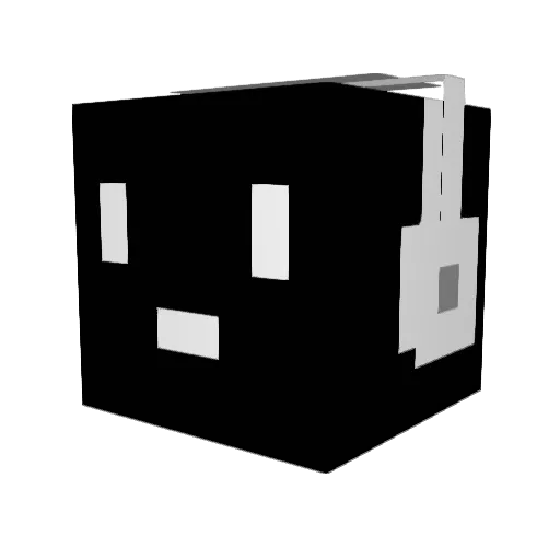 shiuru Minecraft avatar head, 3D render