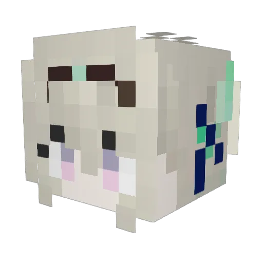 shixiuwa Minecraft avatar head, 3D render