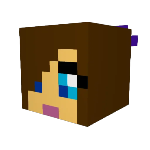 shizelle Minecraft avatar head, 3D render