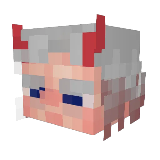 shizomato Minecraft avatar head, 3D render