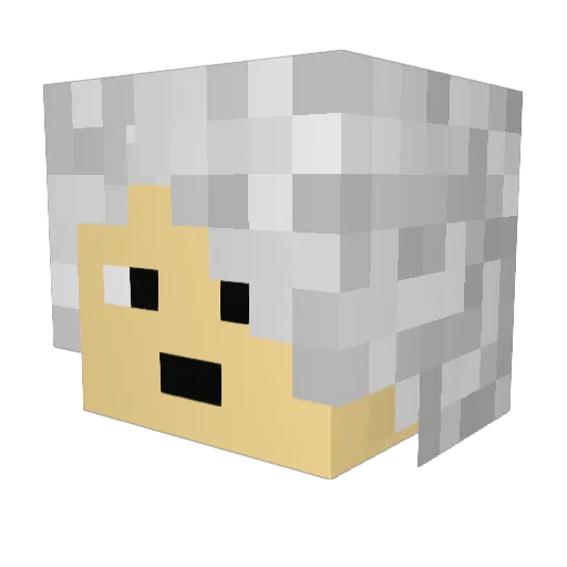 shizukani Minecraft avatar head, 3D render