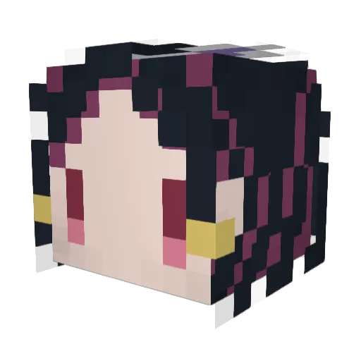 shizune_ Minecraft avatar head, 3D render