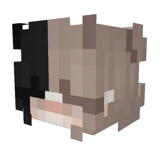 shlucking Minecraft avatar head, 3D render