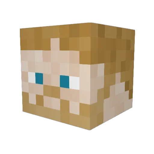 shneedyP Minecraft avatar head, 3D render