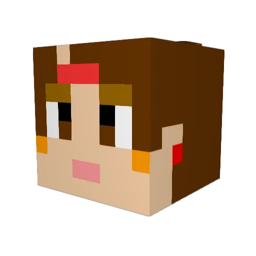 sho_kou Minecraft avatar head, 3D render
