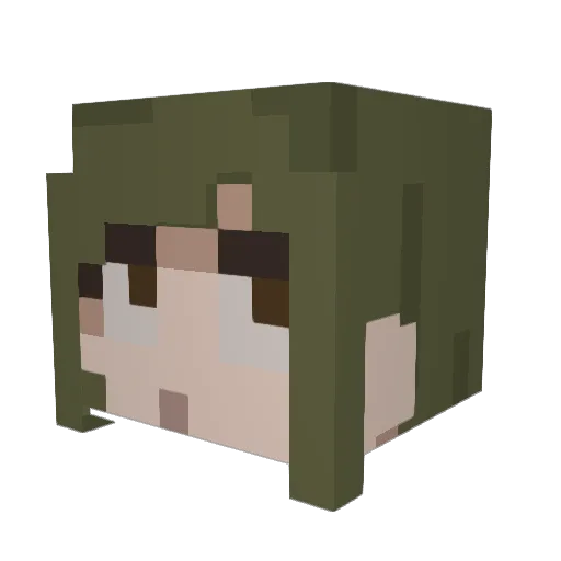 shoegazesux Minecraft avatar head, 3D render