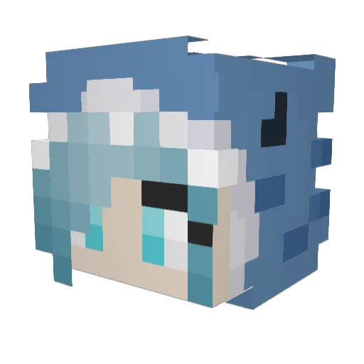 shorkinix Minecraft avatar head, 3D render
