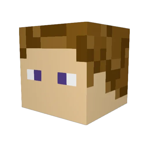 short_curl Minecraft avatar head, 3D render