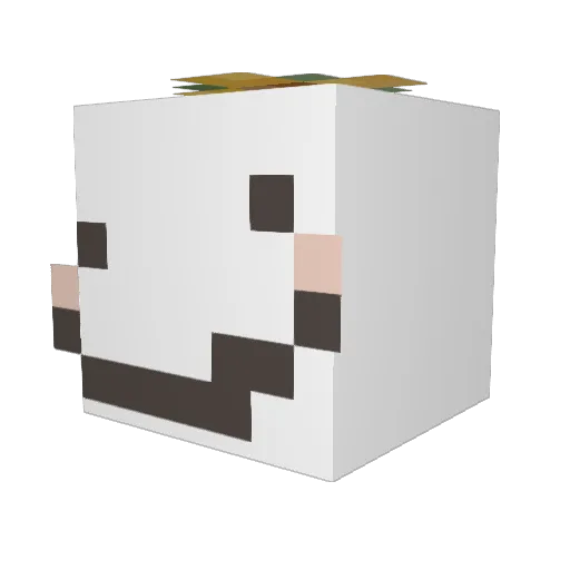 shortdofus Minecraft avatar head, 3D render