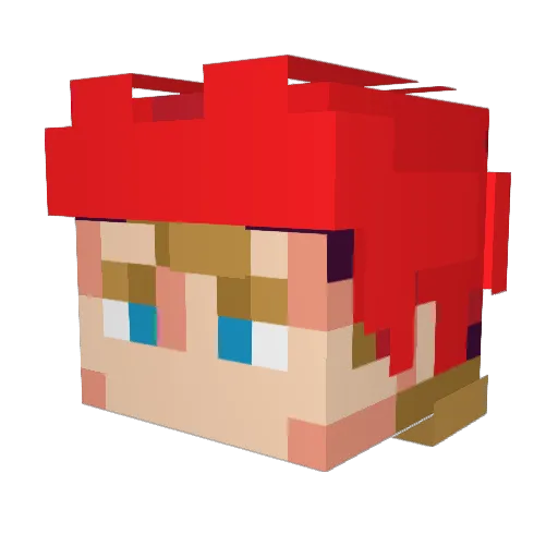 shortside Minecraft avatar head, 3D render