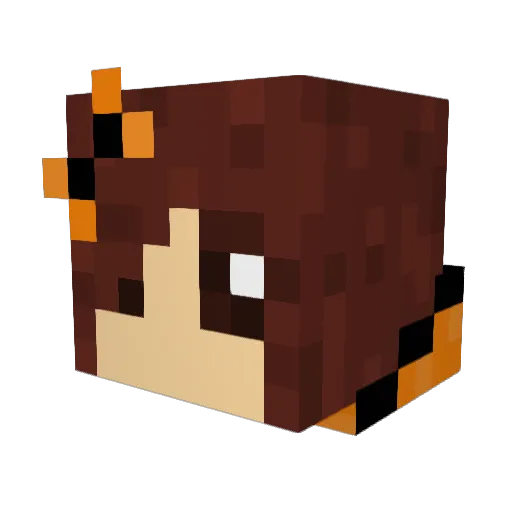 shortylady Minecraft avatar head, 3D render