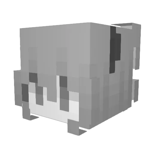 shouldn Minecraft avatar head, 3D render