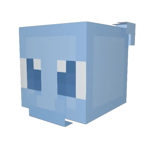show504tame Minecraft avatar head, 3D render