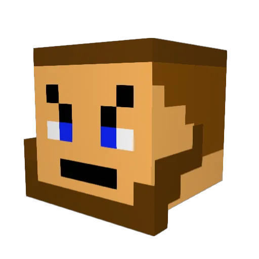 shplong Minecraft avatar head, 3D render