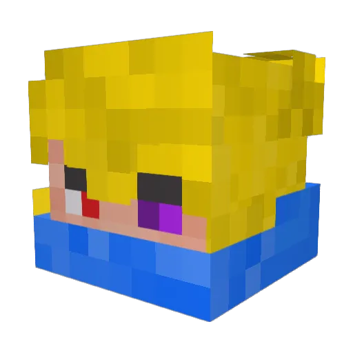 shqdow_HxH Minecraft avatar head, 3D render
