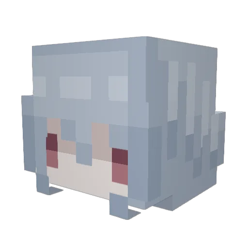 shrinfin Minecraft avatar head, 3D render