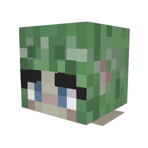 shroomclown Minecraft avatar head, 3D render