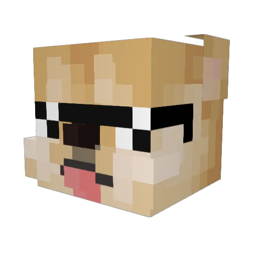 shrrorh Minecraft avatar head, 3D render