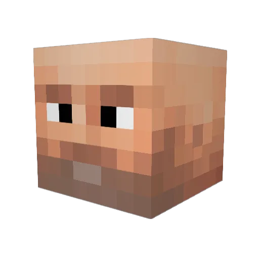 shrugy Minecraft avatar head, 3D render