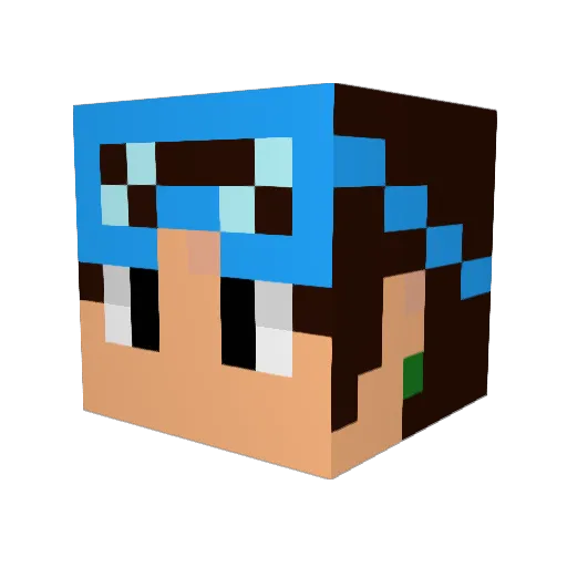 shu_002 Minecraft avatar head, 3D render