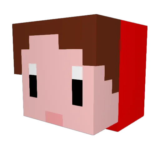 shu_29 Minecraft avatar head, 3D render
