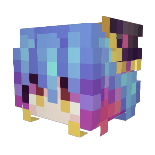 shuang_guanyu Minecraft avatar head, 3D render