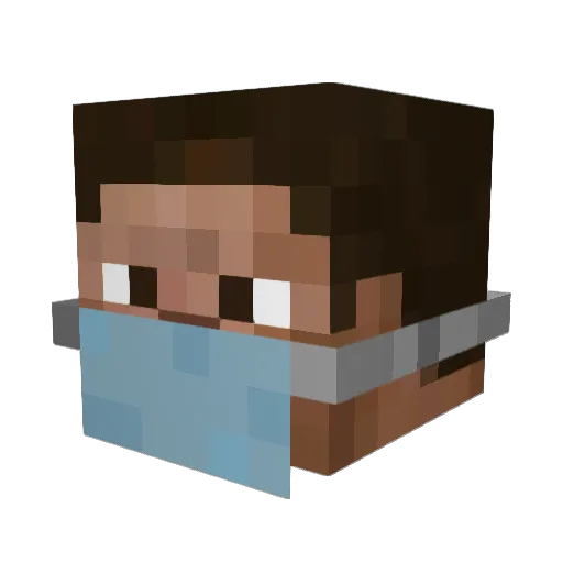 shuen Minecraft avatar head, 3D render