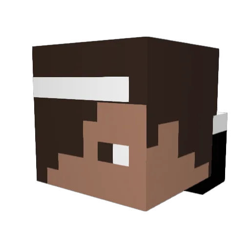 shufflingtechno Minecraft avatar head, 3D render