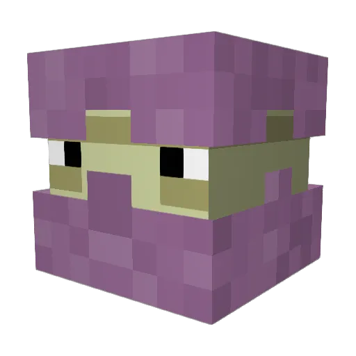 shulkr Minecraft avatar head, 3D render