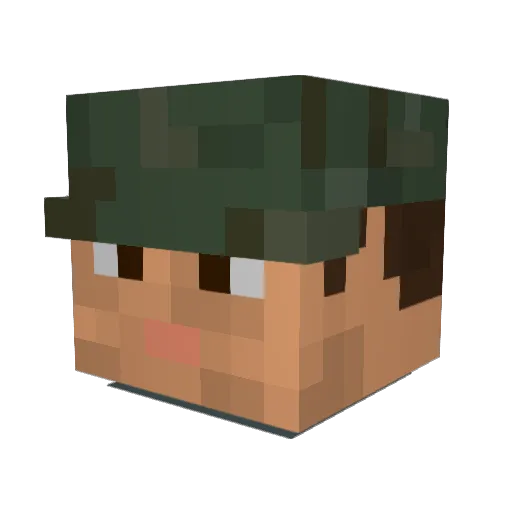shuncham Minecraft avatar head, 3D render