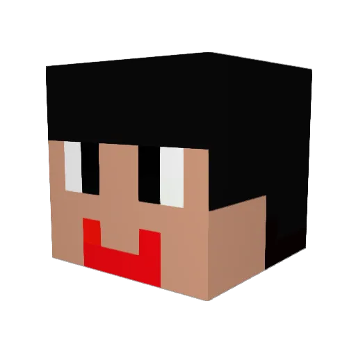 shunjojo Minecraft avatar head, 3D render
