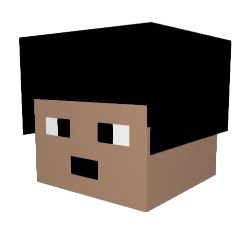 shunli Minecraft avatar head, 3D render