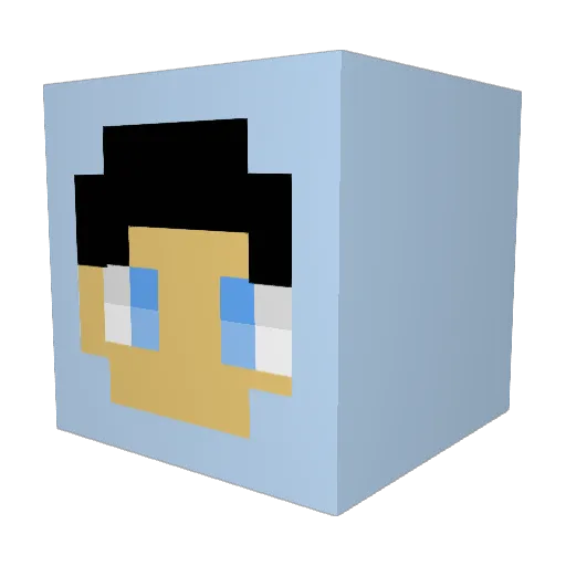 shuraff Minecraft avatar head, 3D render