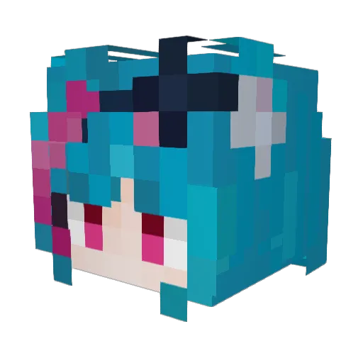 shuroruru Minecraft avatar head, 3D render