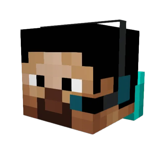 shushine Minecraft avatar head, 3D render