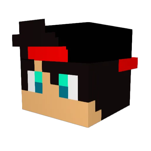 shut_ Minecraft avatar head, 3D render