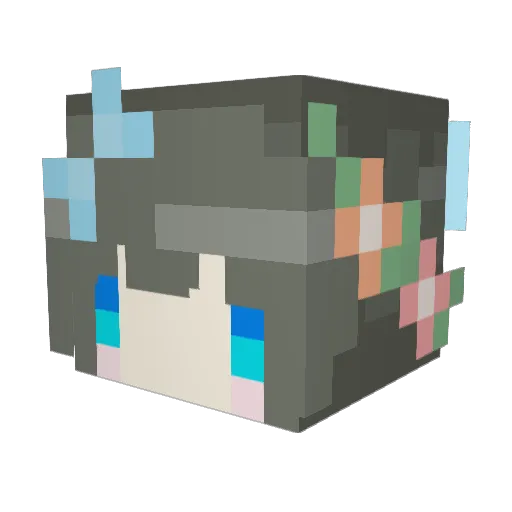 shuye Minecraft avatar head, 3D render