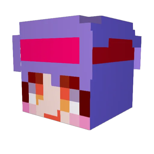 shy_joker Minecraft avatar head, 3D render