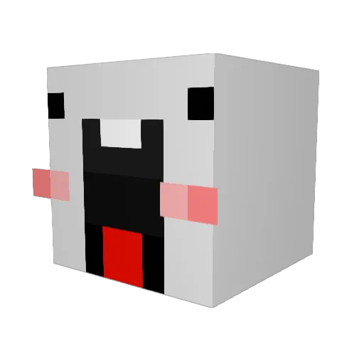 shy_z Minecraft avatar head, 3D render