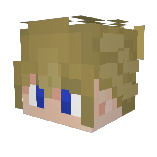 si_mpLe Minecraft avatar head, 3D render