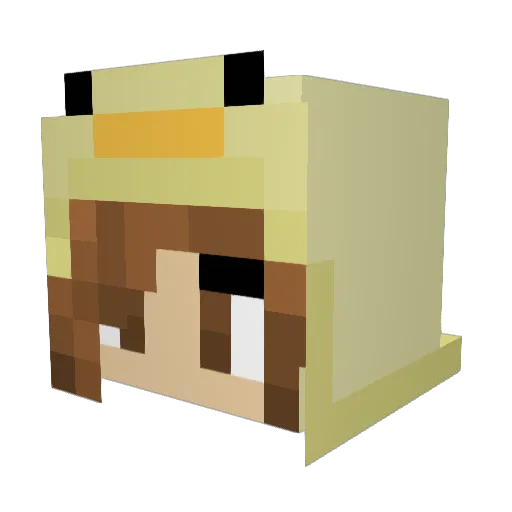 siami Minecraft avatar head, 3D render