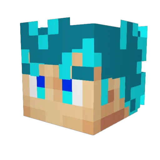siaoye Minecraft avatar head, 3D render