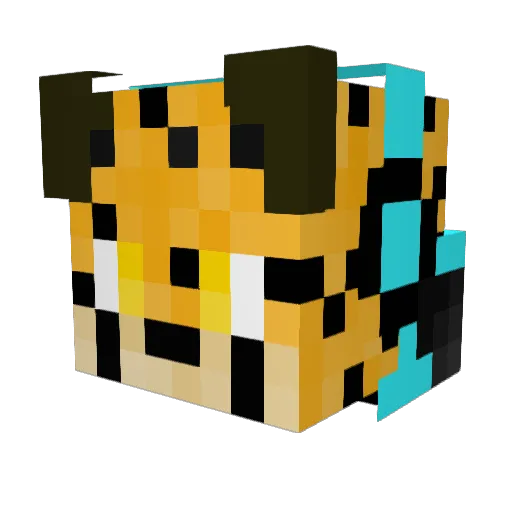 sibaraki Minecraft avatar head, 3D render