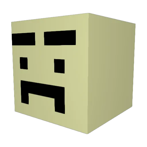 siciki Minecraft avatar head, 3D render